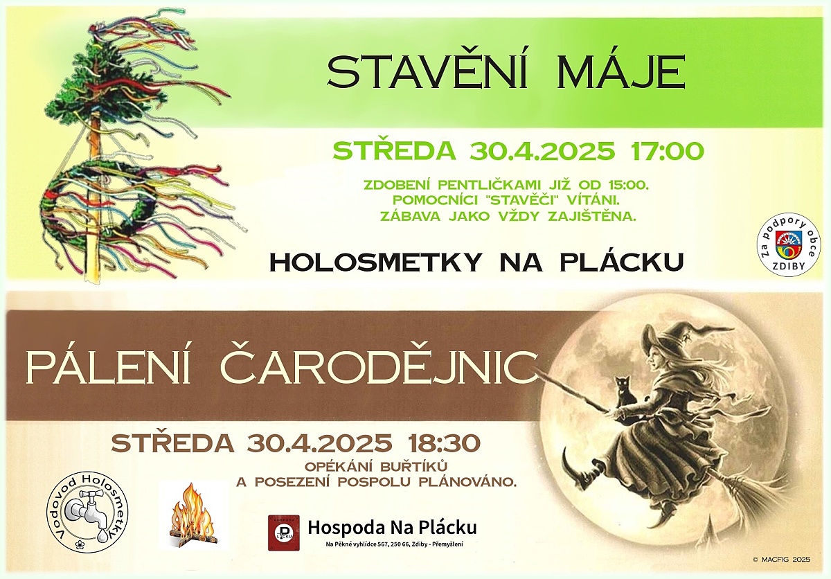 30.4.2025 - Stavění máje a pálení čarodějnic